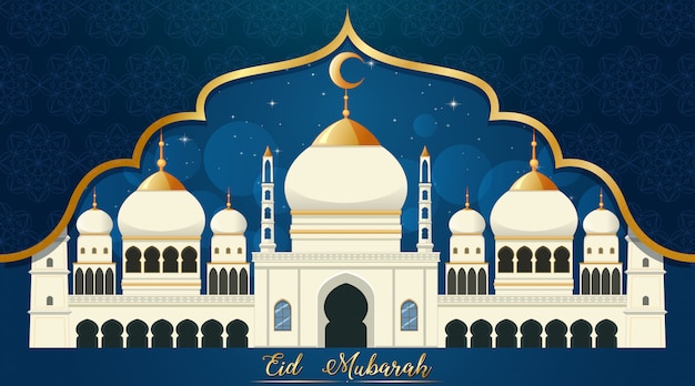  F te  Musulmane  Eid Mubarak Vecteur Premium