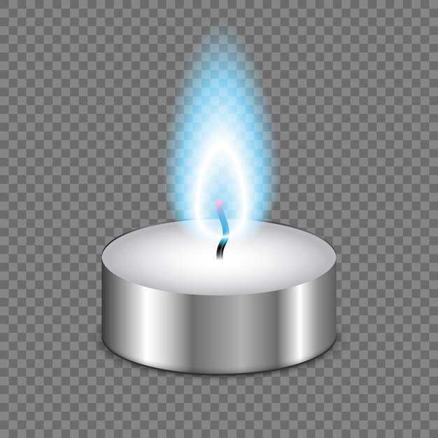 Flamme de bougie isolée sur fond transparent Vecteur Premium