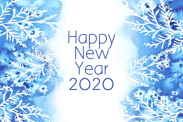Fond aquarelle nouvel an 2020 Vecteur gratuit