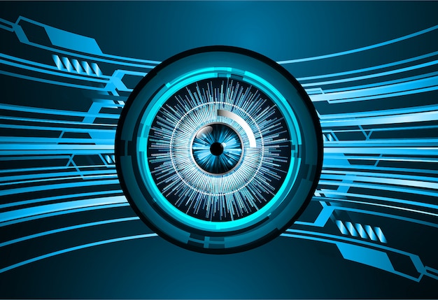 Fond bleu concept de technologie d'avenir cyber circuit Vecteur Premium