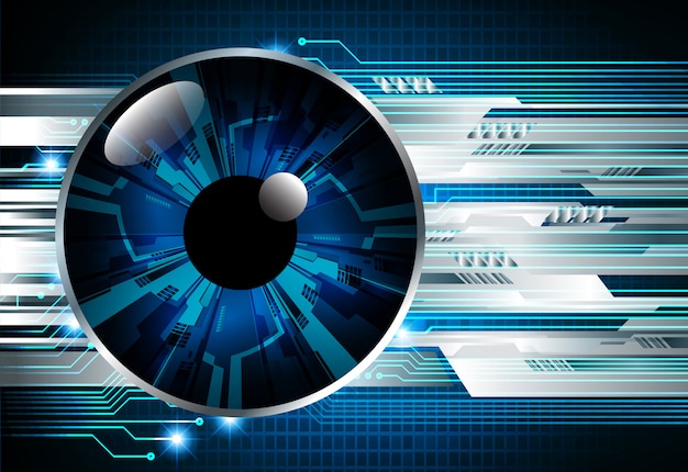 Fond bleu concept de technologie d'avenir cyber circuit Vecteur Premium