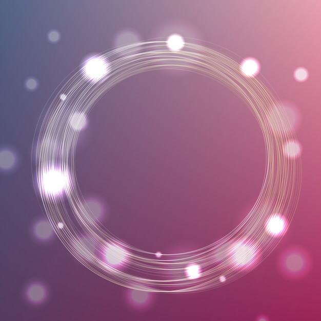Fond de cadre de cercle avec bokeh Vecteur Premium