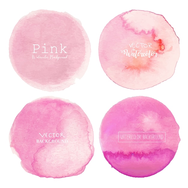 Fond de cercle aquarelle rose. Vecteur Premium