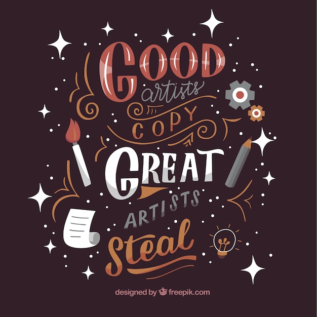 Fond de citation de conception graphique avec un message d'inspiration Vecteur gratuit