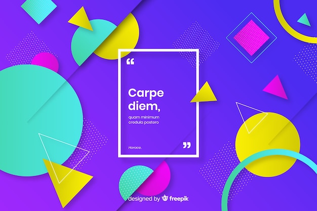 Fond de collection d'éléments géométriques colorés Vecteur gratuit