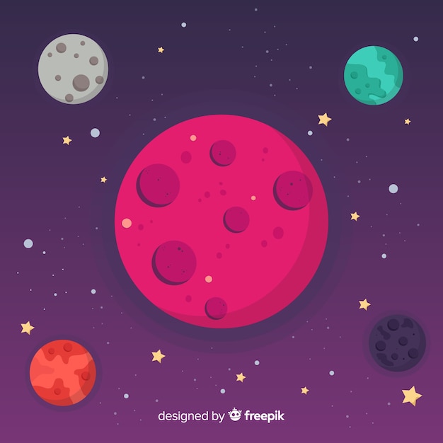 Fond coloré de mars avec design plat Vecteur gratuit