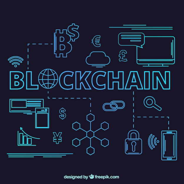 Fond de concept de blockchain Vecteur gratuit