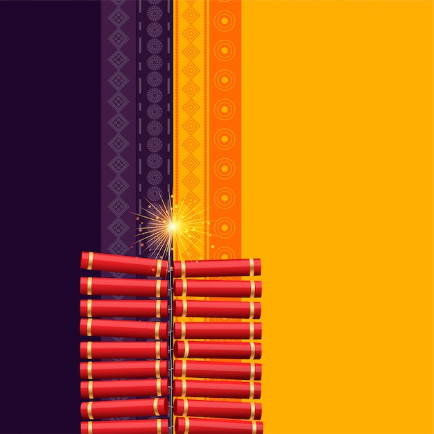 Fond de cracker festival hindou de diwali Vecteur gratuit