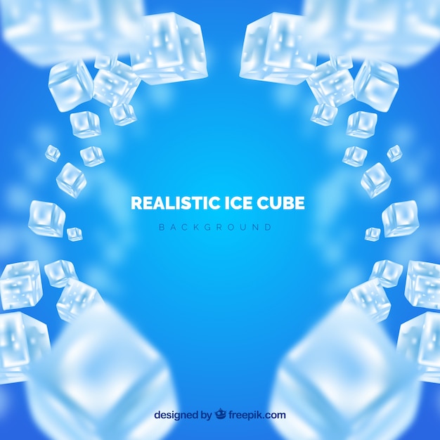 Fond de cube de glace dans un style réaliste Vecteur gratuit