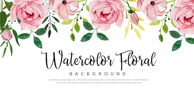 Fond floral belle aquarelle Vecteur Premium