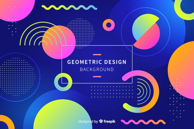 Fond de formes géométriques dégradé dans le style de memphis Vecteur gratuit
