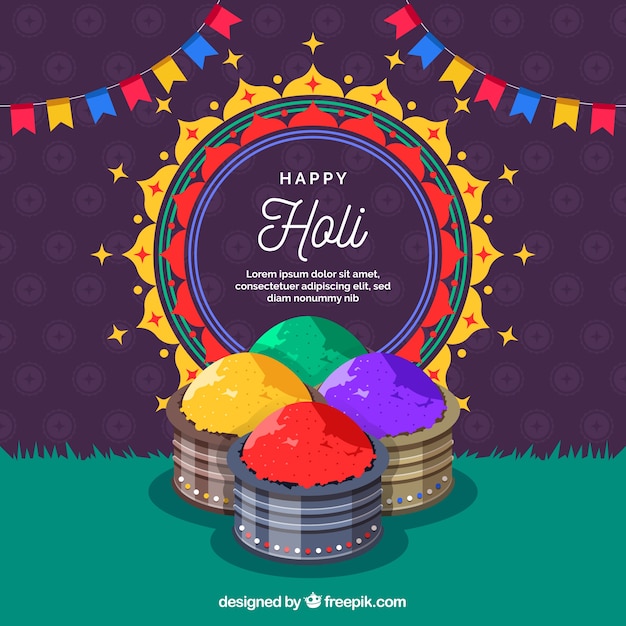 Fond de gulal festival coloré holi Vecteur gratuit