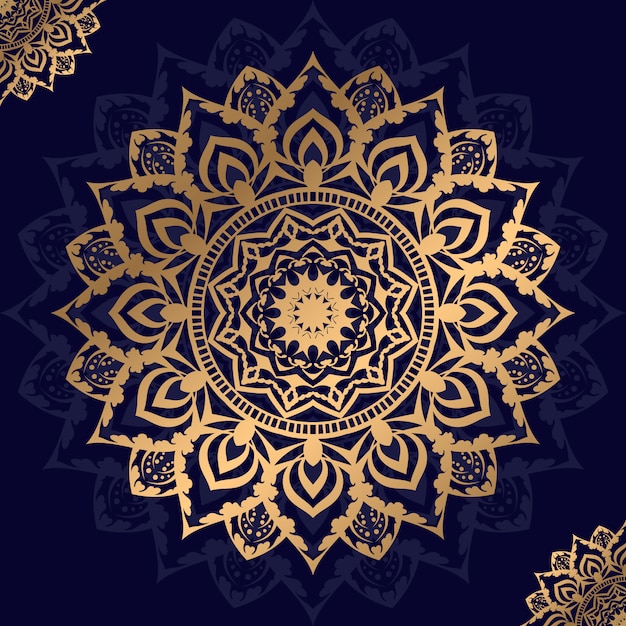 Fond De Mandala De Luxe Avec Motif Arabesque Doré Style Oriental Islamique Arabe | Vecteur Premium