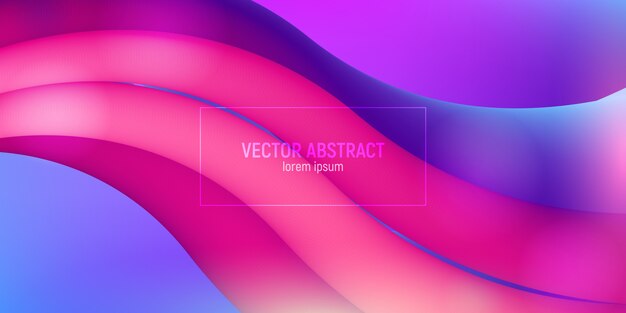 Fond moderne de vague liquide. poster bright wave avec un liquide fluide. abstrait avec dégradé vibrant Vecteur Premium