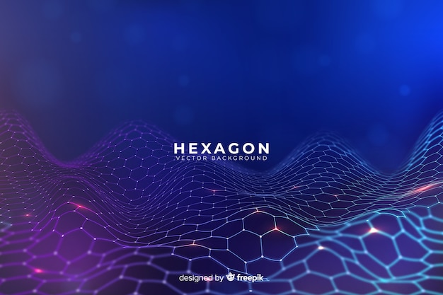 Fond net futuriste hexagonal Vecteur gratuit