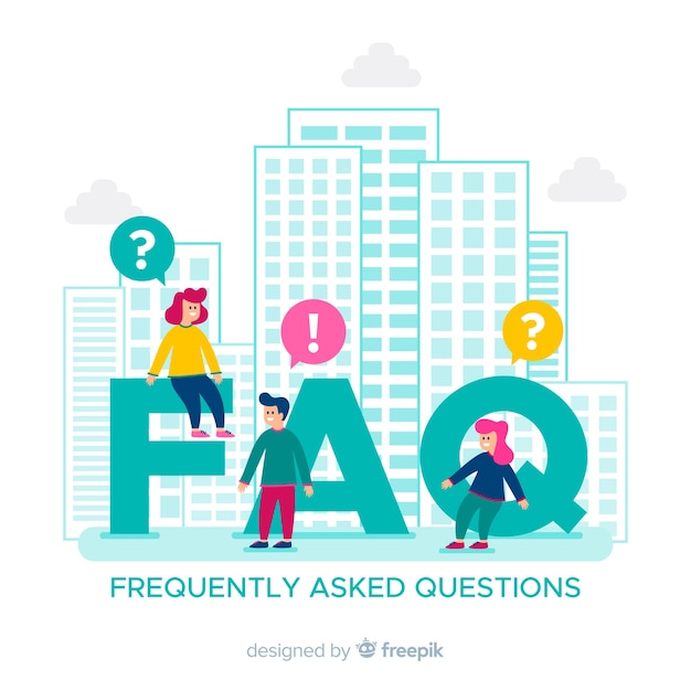 Fond plat questions fréquemment posées Vecteur gratuit