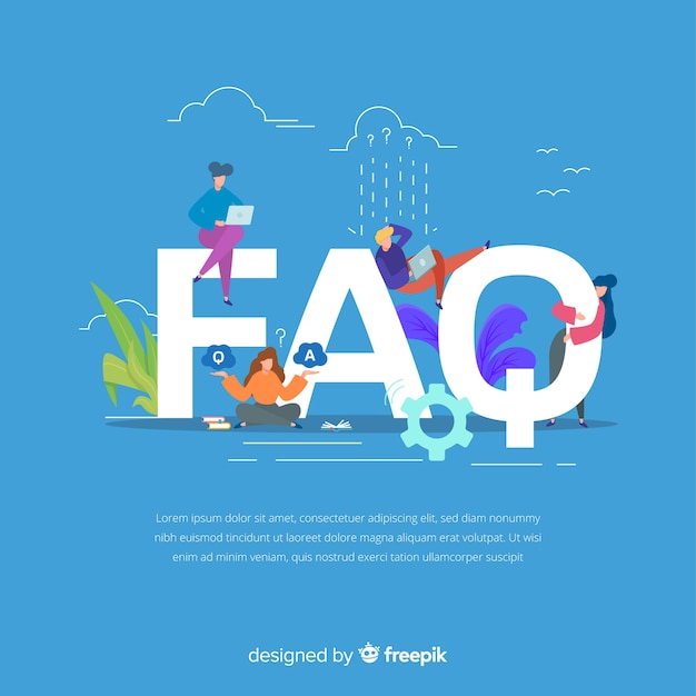 Fond plat questions fréquemment posées Vecteur gratuit
