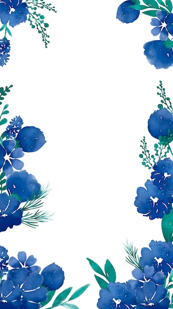 Fond Pour Mobile Avec Des Fleurs Bleues Aquarelles Vecteur Gratuite