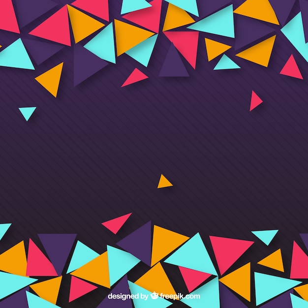 Fond pourpre de triangles colorés Vecteur gratuit