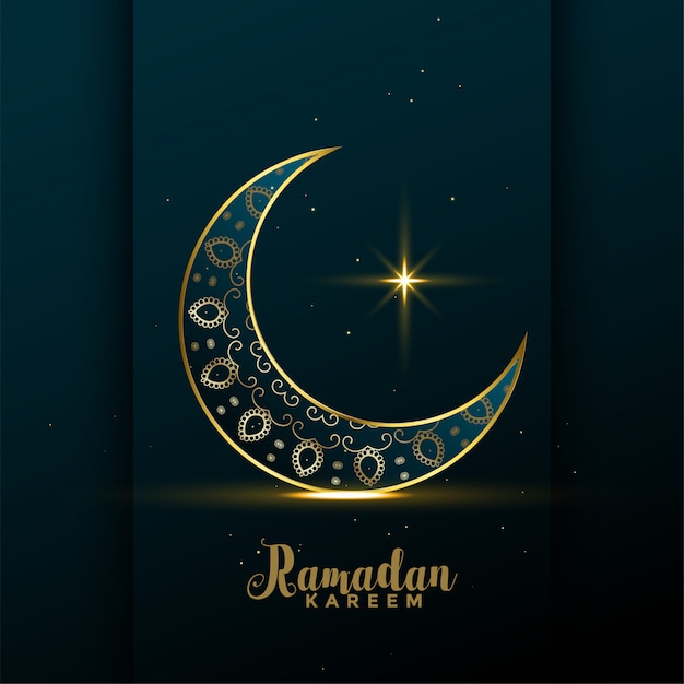 Fond De Ramadan  Kareem D coratif Lune  Dor e Vecteur Gratuite