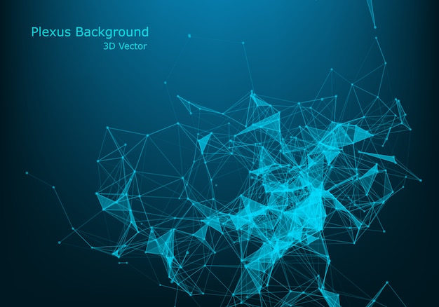 Fond sombre abstraite espace polygonale low poly Vecteur Premium