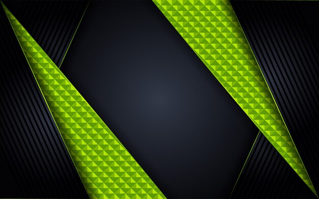 Fond Sombre De Luxe Abstrait Avec Des Combinaisons De Lignes Vertes Vecteur Premium