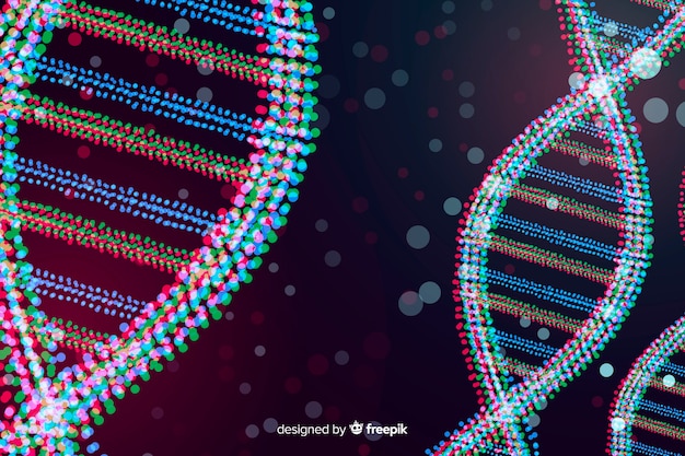 Fond de structure adn abstraite sombre Vecteur gratuit