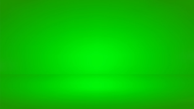 Fond de studio d'écran vert. salle vide avec effet de projecteur. Vecteur Premium