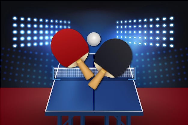 Fond De Tennis De Table Réaliste | Vecteur Gratuite