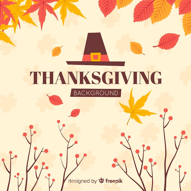 Fond de thanksgiving dessiné à la main avec des éléments de l'automne Vecteur gratuit