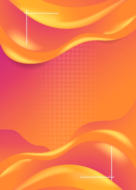 Fond de vague orange Vecteur gratuit