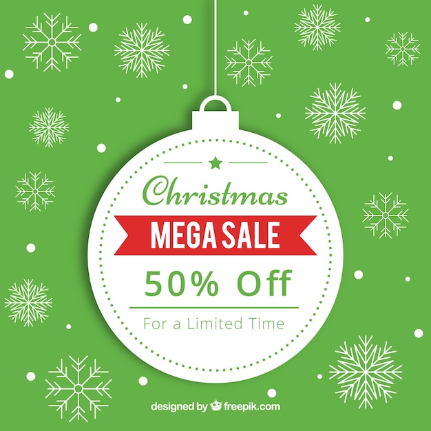 Fond de vente de noël dans un style rétro Vecteur gratuit