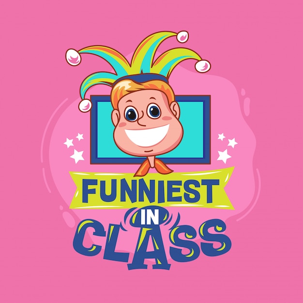 Funniest In Phrase Phrase Avec Illustration Coloree Citation Pour La Rentree Scolaire Vecteur Premium