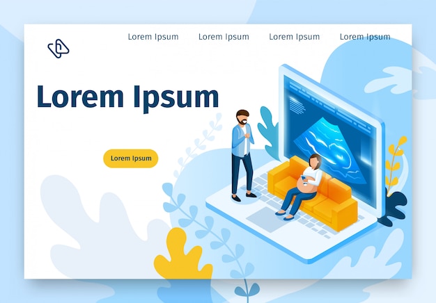 Future medical technologies device site web vecteur Vecteur Premium