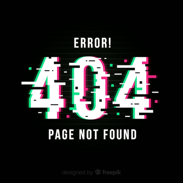 Glitch Error 404 Page | Vecteur Gratuite