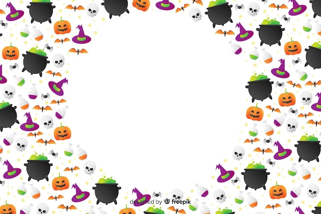 Gradient halloween elements elements avec espace de copie Vecteur gratuit