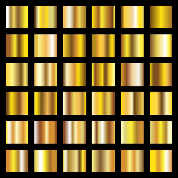 Gradients Dorés Arrière Plans De Vecteur De Textures De Pièce De Métal 9500