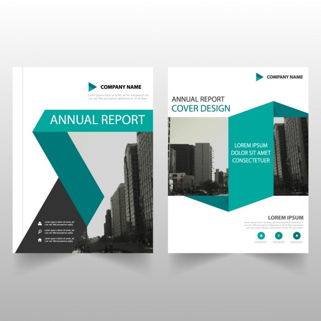 Green abstract abstract template annuel de conception brochure rapport de couverture Vecteur gratuit