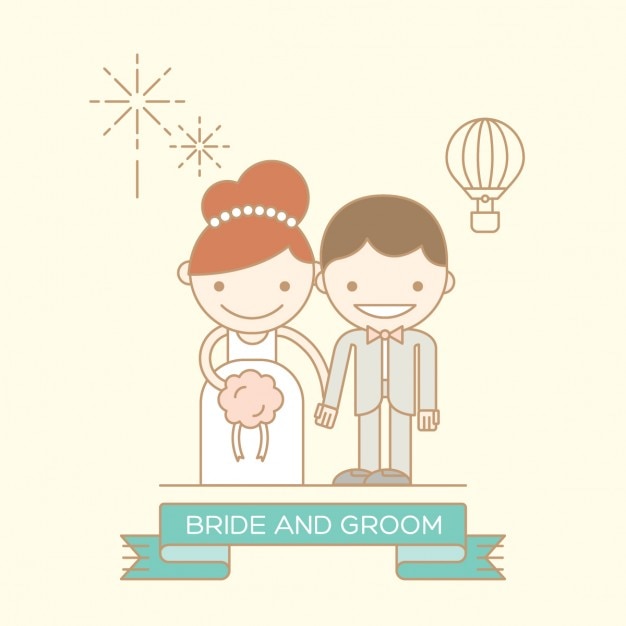 Groom Et Bride Dessin  Anim  Ic ne Illustration Ligne 