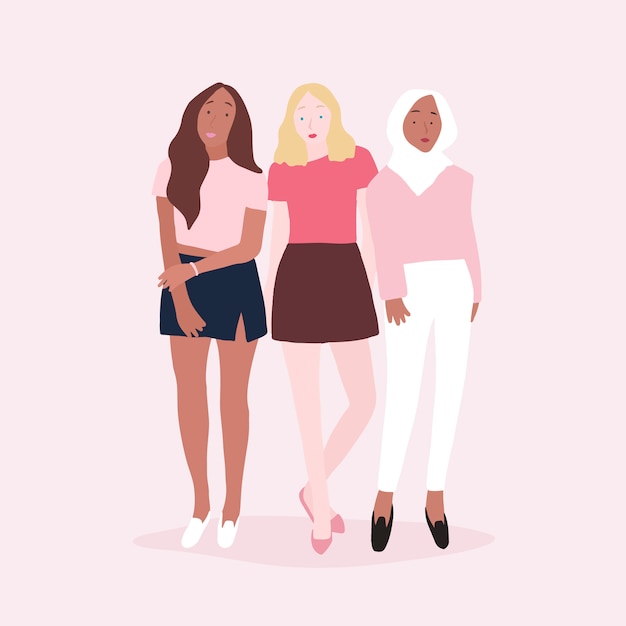 Groupe de femmes fortes vecteur Vecteur gratuit