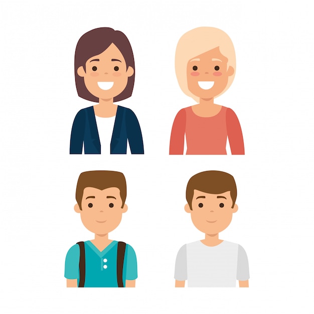 Groupe de jeunes Vecteur gratuit