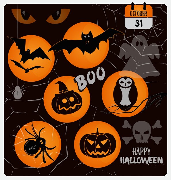 Halloween Design De Symboles | Vecteur Premium