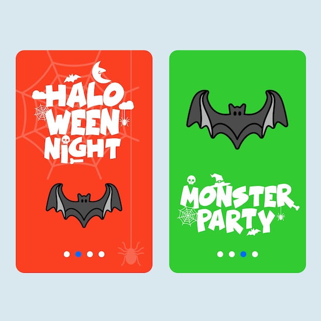 Heureuse conception d'invitation halloween avec vecteur de chauves-souris Vecteur gratuit