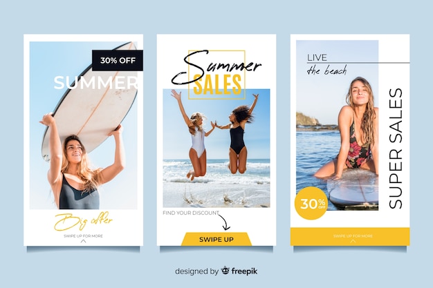 Histoires de soldes d'été Vecteur gratuit