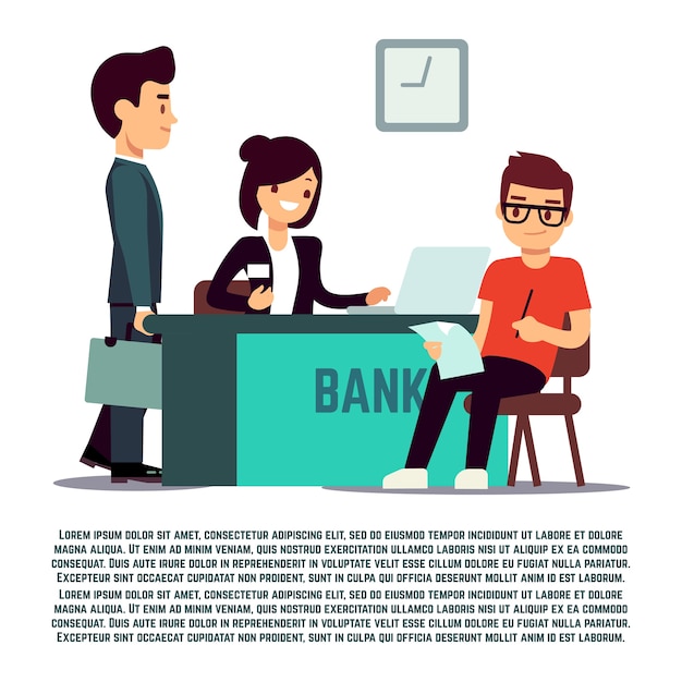 Homme En Illustration Plate De La Banque | Vecteur Premium