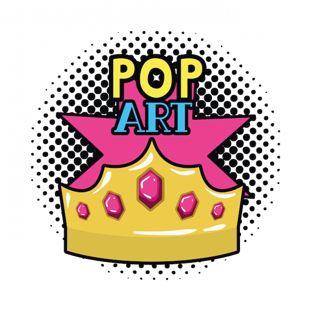  Ic ne  Pop Art  De La Couronne D or Vecteur Premium