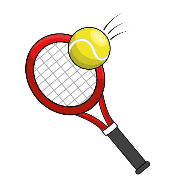 Icône De Raquette De Couleur Et Balle De Tennis | Vecteur Premium