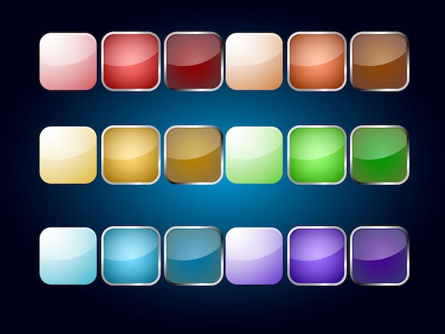 Icône vide de couleur populaire multiple pour application web Vecteur Premium