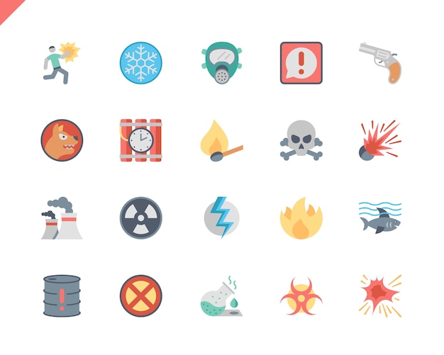 Icônes simples set set warnings simples pour site web et applications mobiles. Vecteur Premium