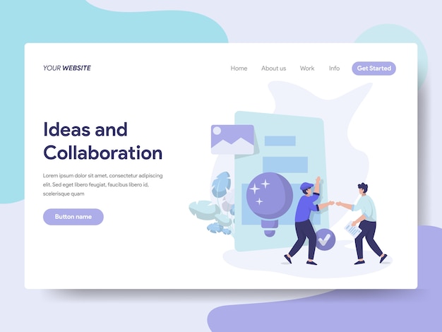 Idées et collaboration illustration Vecteur Premium